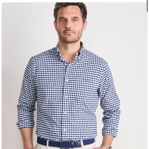Vineyard Vines Men's Performance Mainsail Gingham Classic Fit Tucker Shirt XL